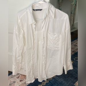 White Zara button down size medium